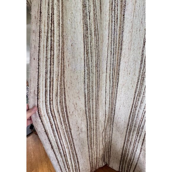 Vintage 70s pleated curtain, tan, brown vertical stripes, price for one - Picture 4 of 10